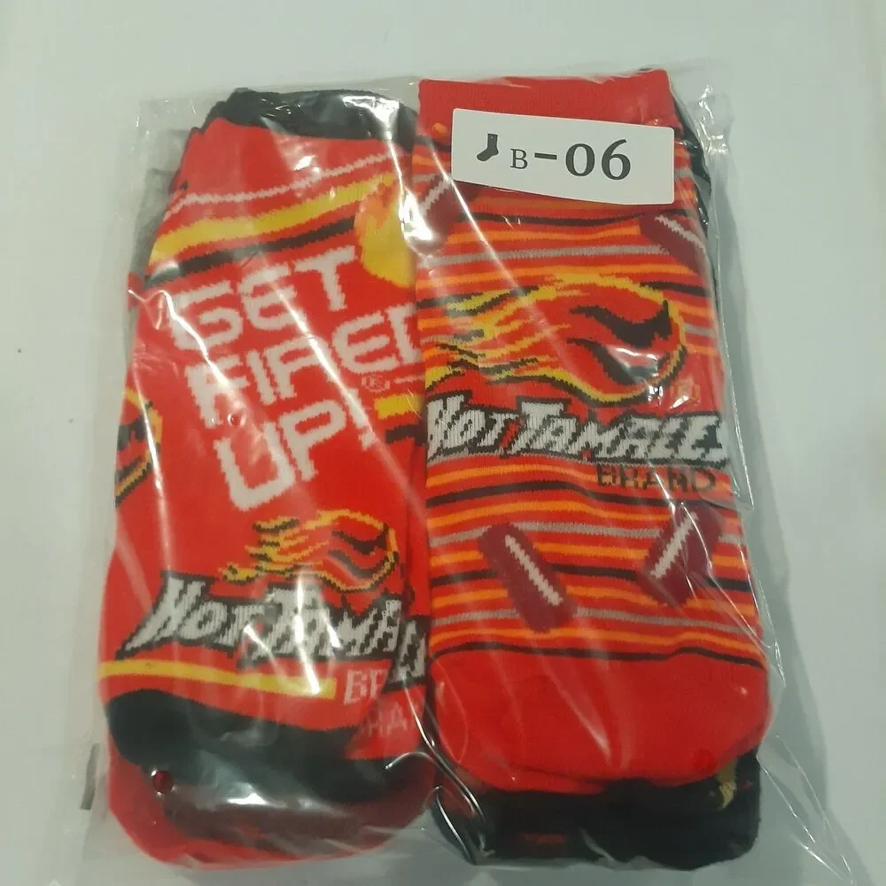 Hot Tamales Candy Food Novelty Mens Adult Sz 6-12 6-pair Low Cut Socks NWOT